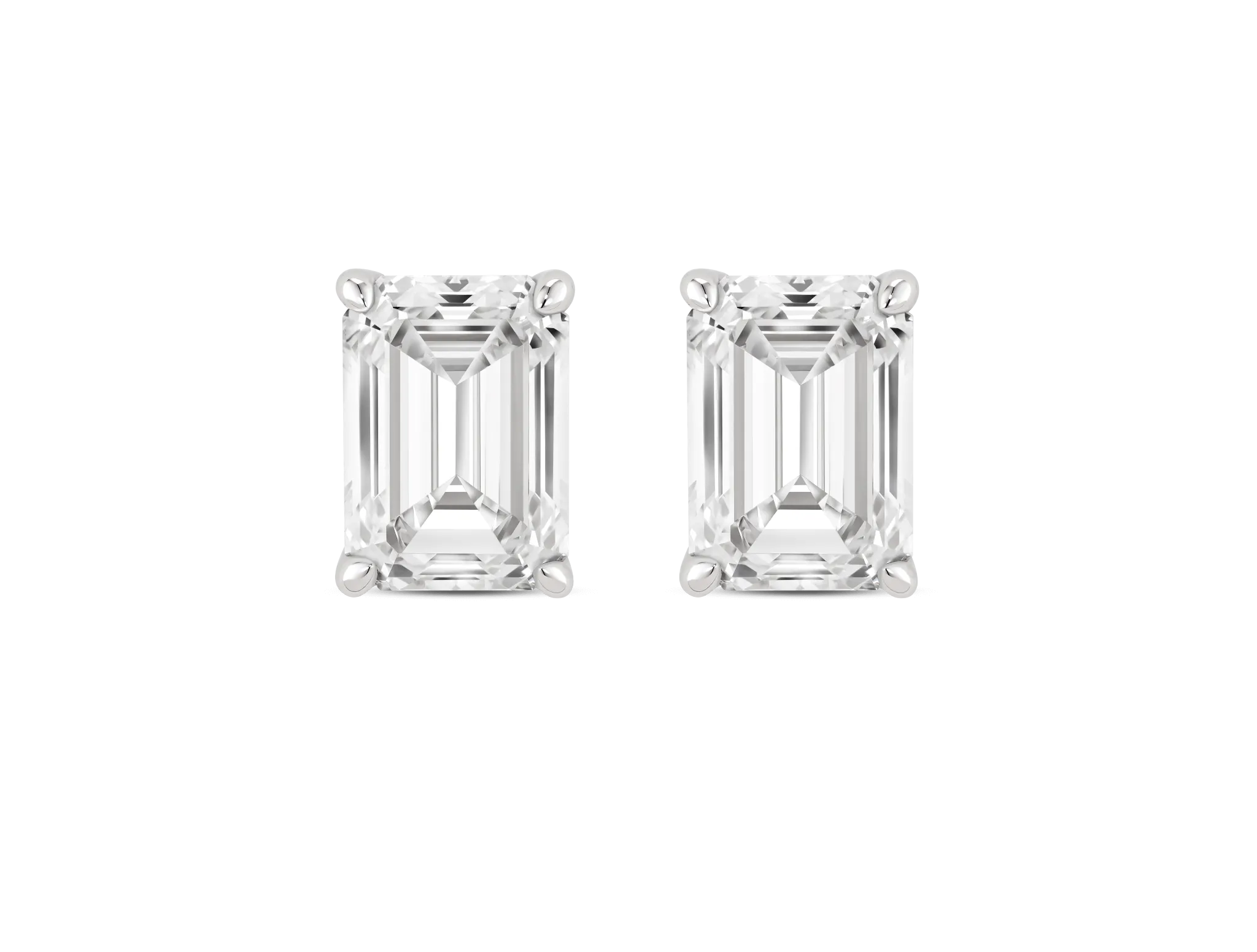 Lab-Grown Diamond 2ct. tw. Emerald Cut Studs | White