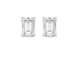 Lab-Grown Diamond 2ct. tw. Emerald Cut Studs | White