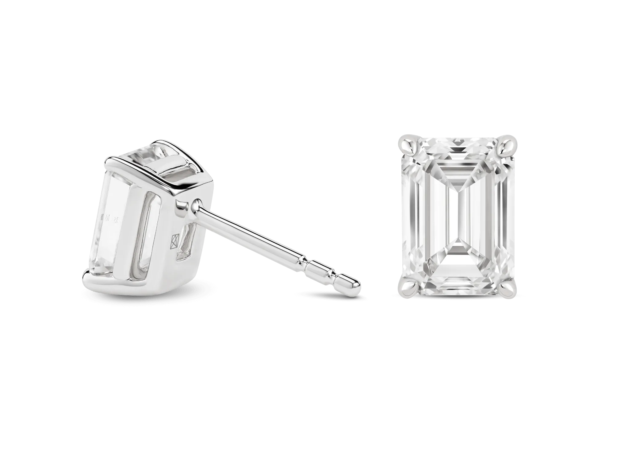 Lab-Grown Diamond 2ct. tw. Emerald Cut Studs | White