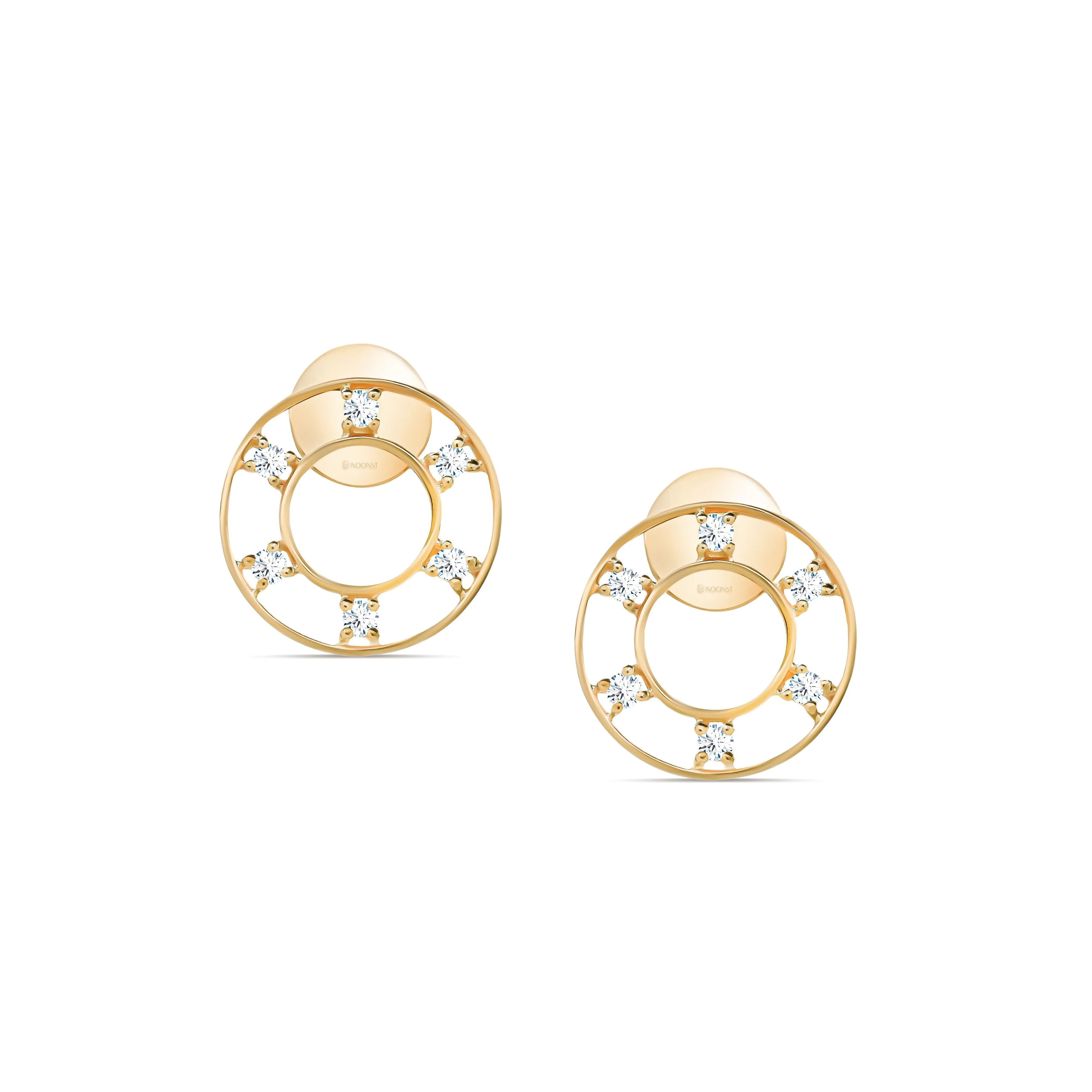 LADDER DIAMOND CIRCLE EARRINGS