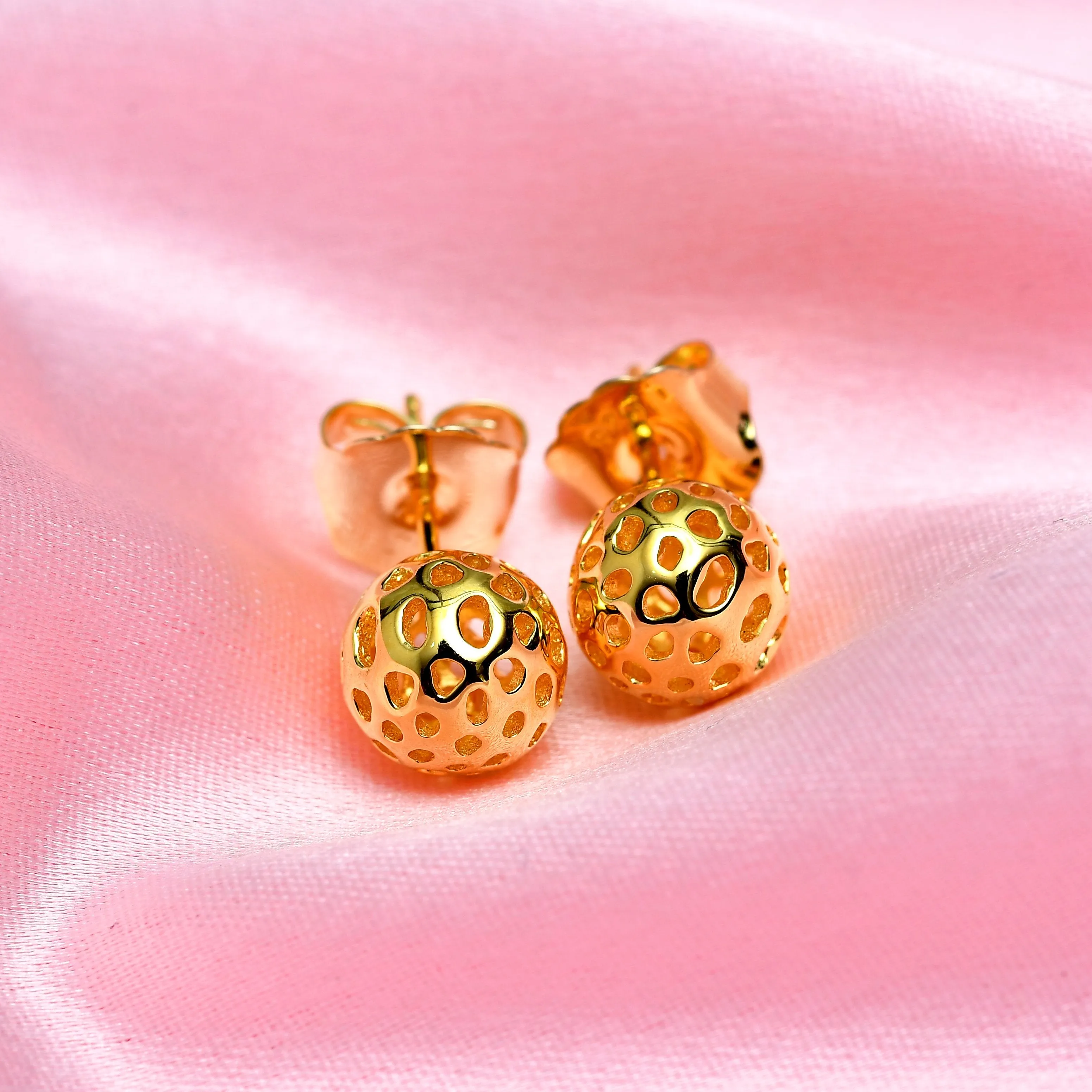 Lattice Globe Stud Earrings