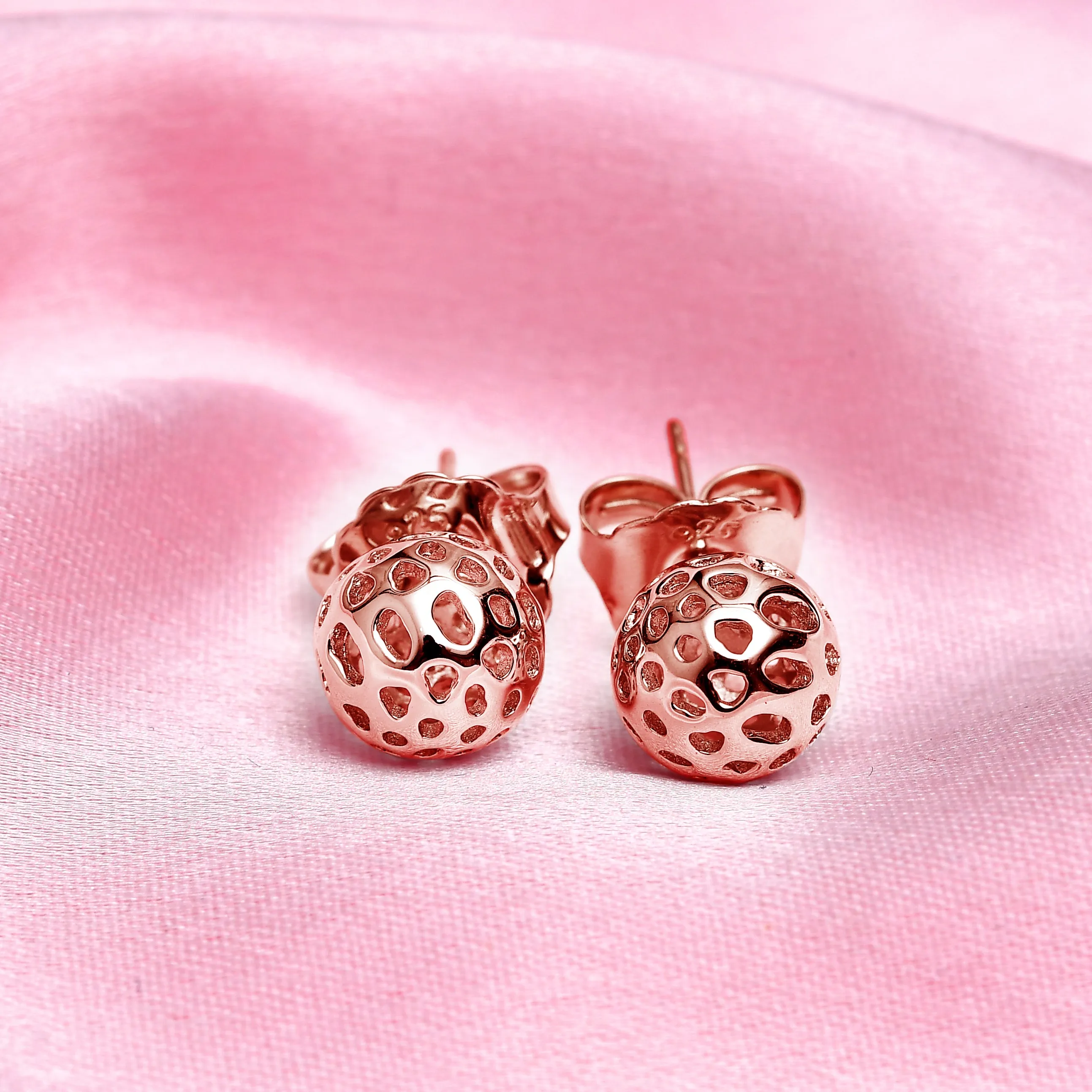 Lattice Globe Stud Earrings