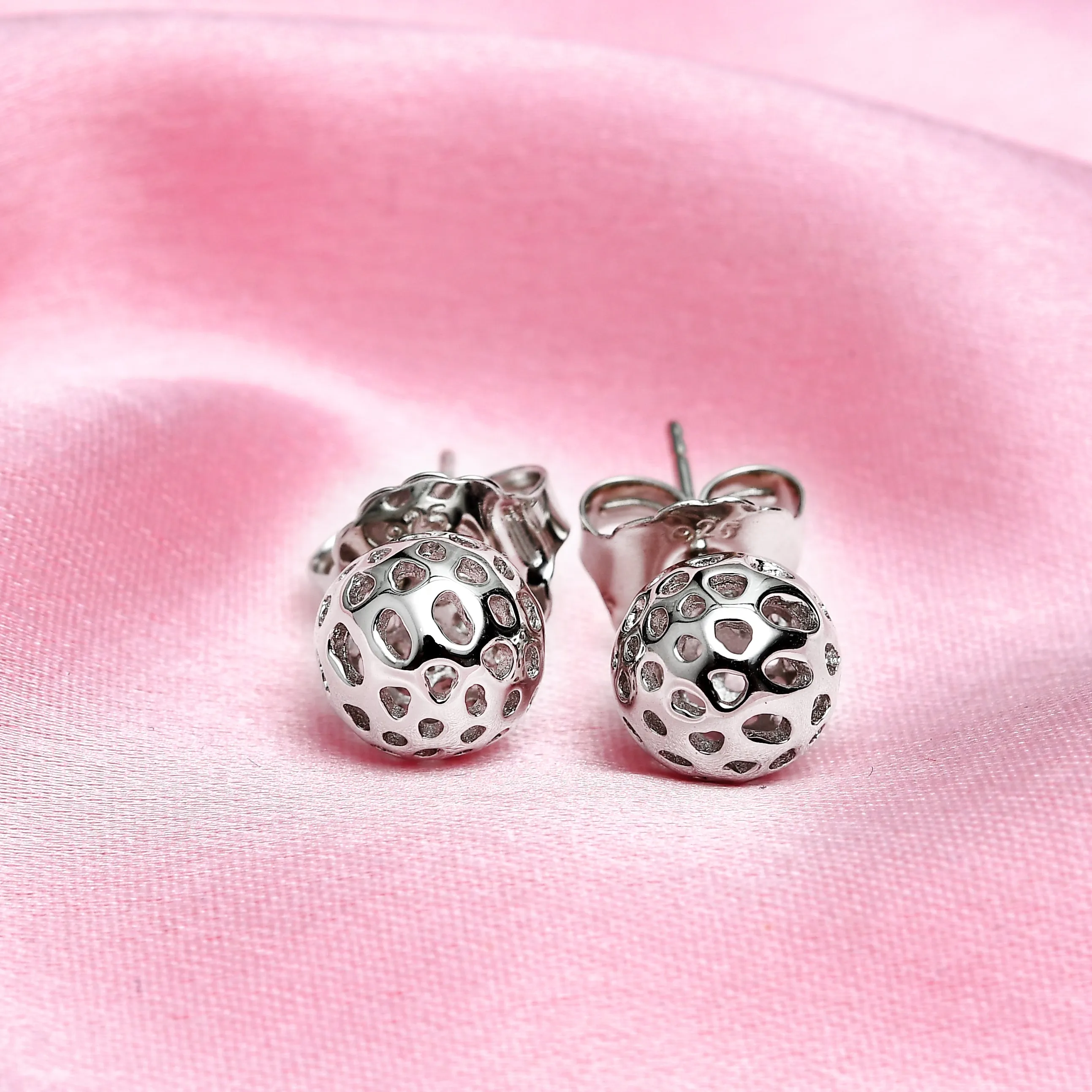 Lattice Globe Stud Earrings