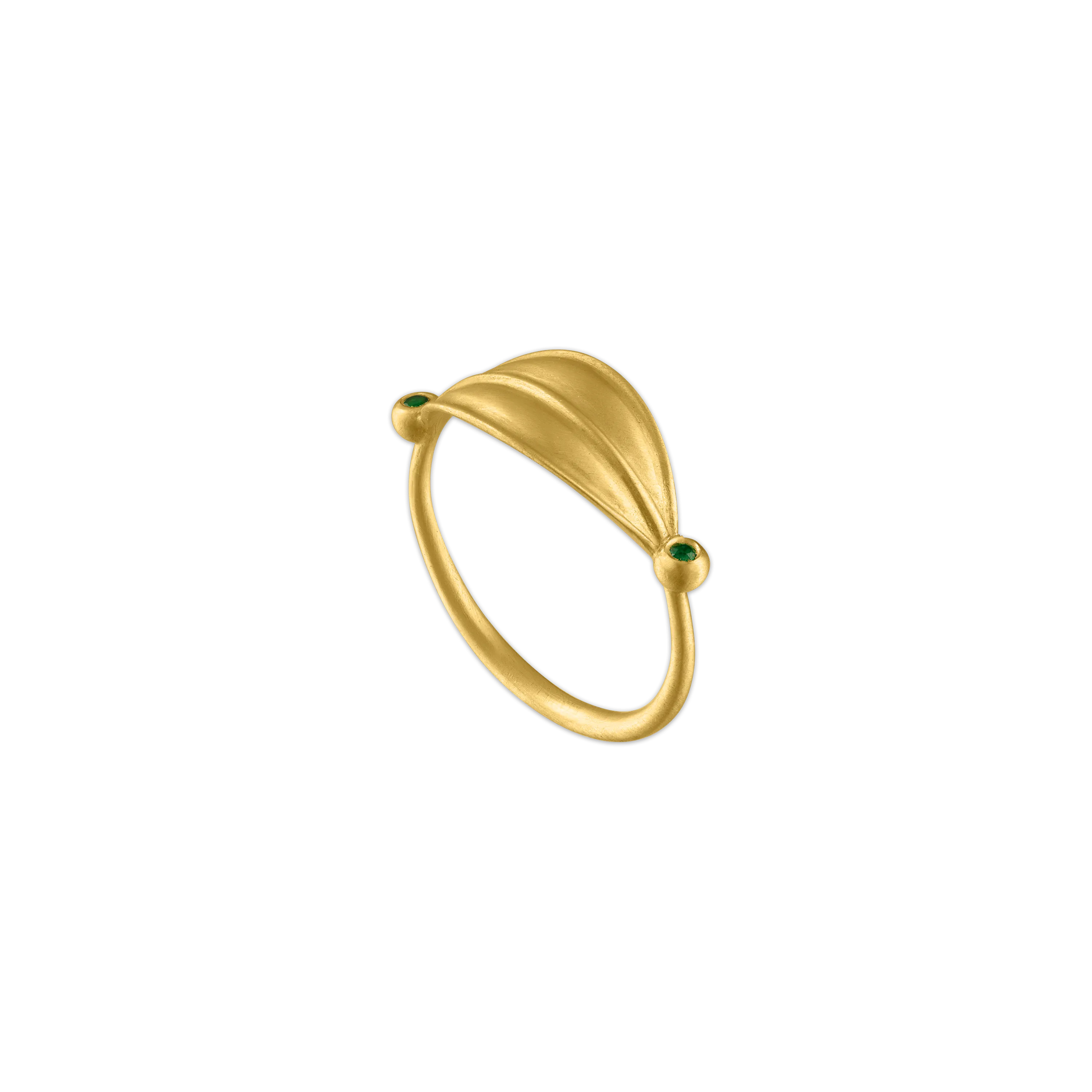 Laurus Ring with Emeralds