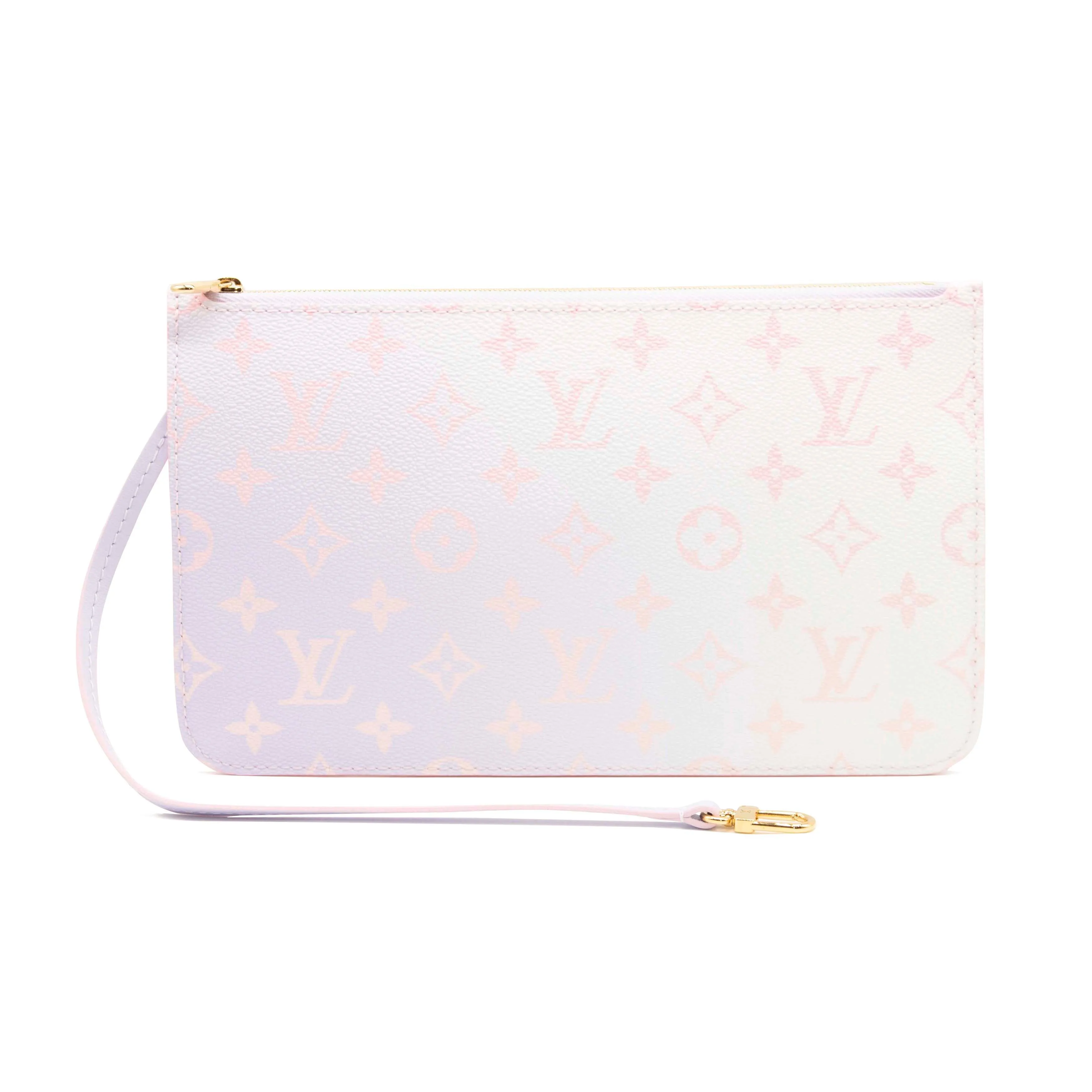 Like New Microchipped Louis Vuitton Monogram Spring In The City Neverfull MM GM Pochette Sunrise Pastel