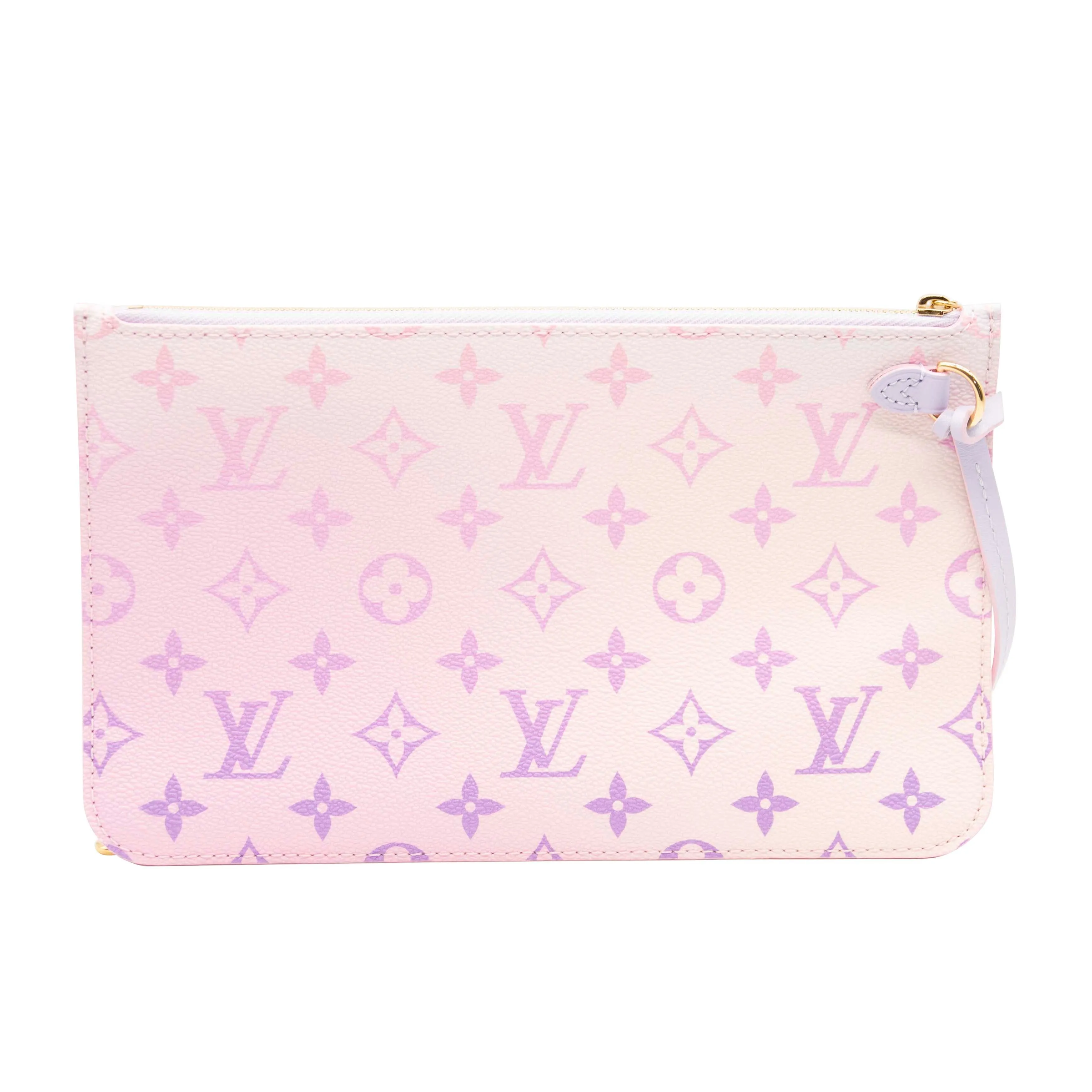 Like New Microchipped Louis Vuitton Monogram Spring In The City Neverfull MM GM Pochette Sunrise Pastel