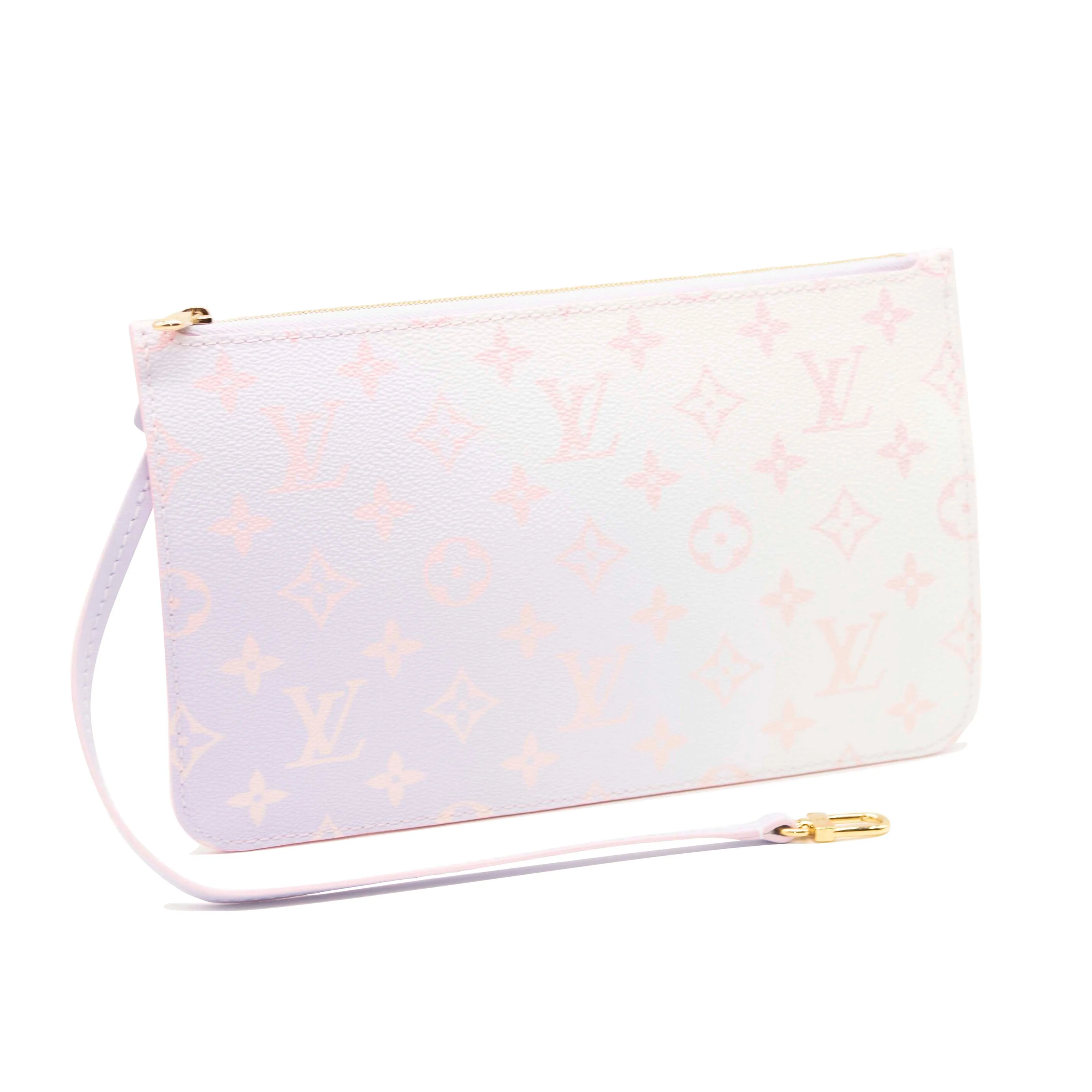 Like New Microchipped Louis Vuitton Monogram Spring In The City Neverfull MM GM Pochette Sunrise Pastel