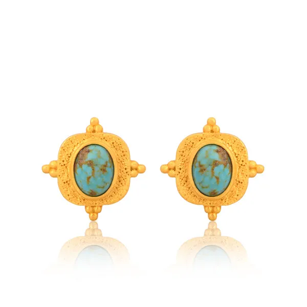 Lost in Paradise Stud Earrings - Turquoise