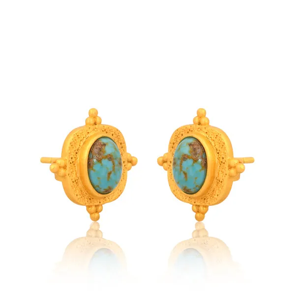 Lost in Paradise Stud Earrings - Turquoise