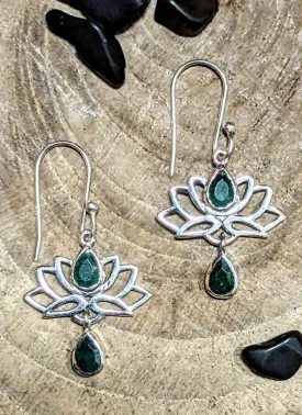 Lotus Emerald Earrings