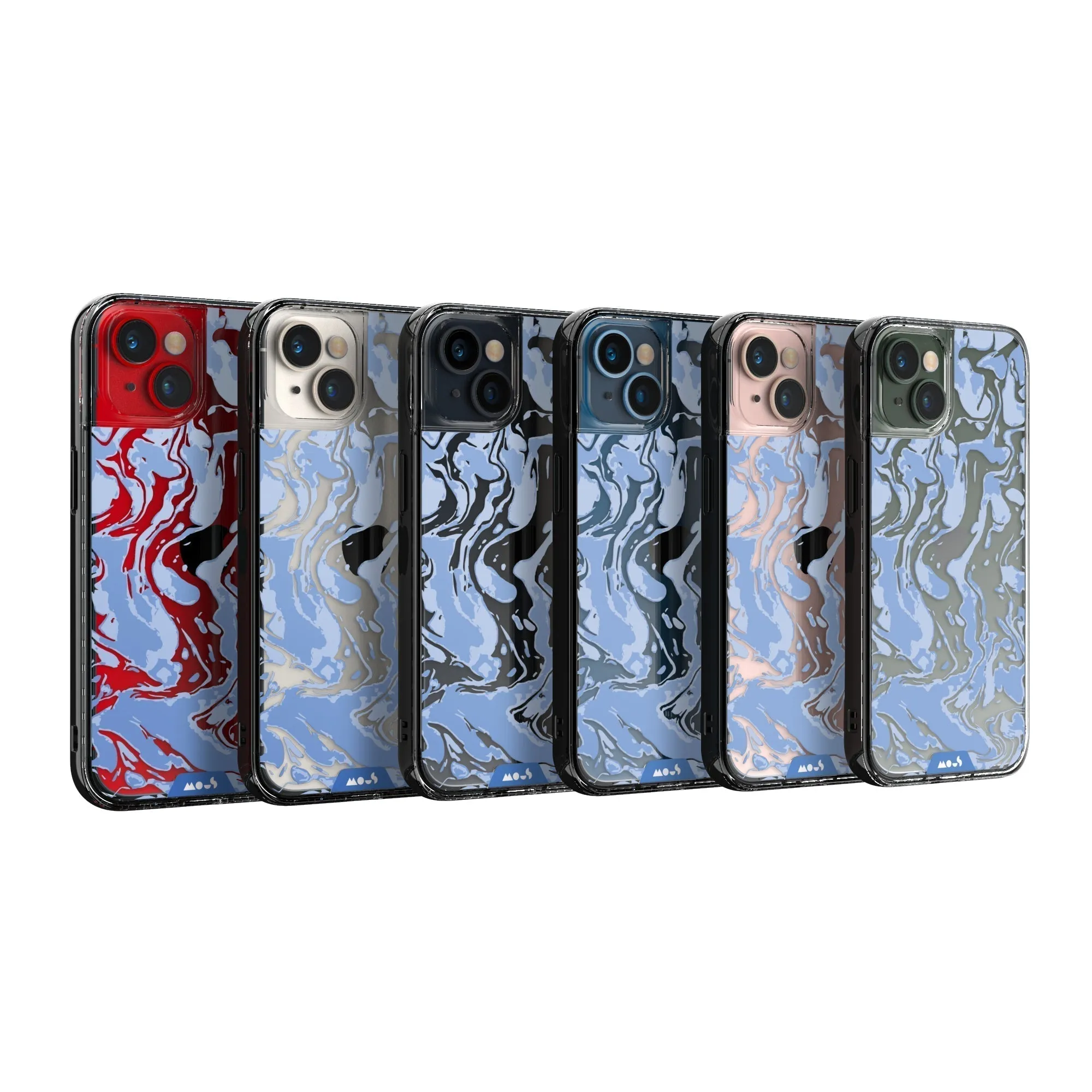 Marbled Sky Blue Printed Phone Case - Clarity