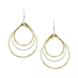 Marjorie Baer Triple Teardrop Hoop Earrings