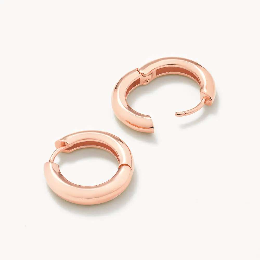 Midi Curve Hoop Earrings in Rose Gold