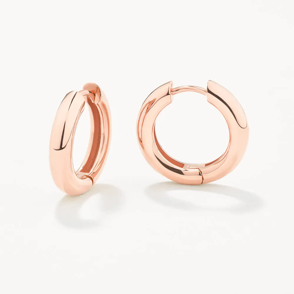 Midi Curve Hoop Earrings in Rose Gold