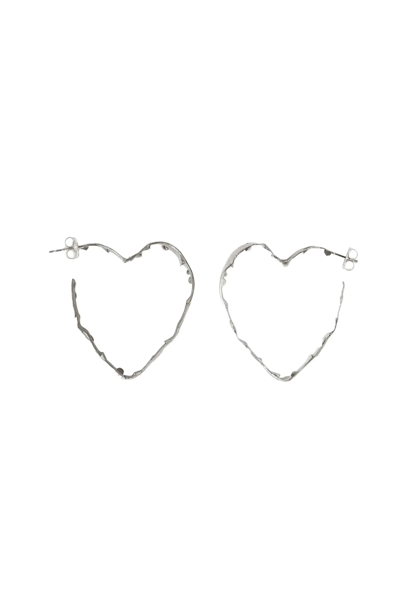 Milk Bottle Heart Hoops | Silver