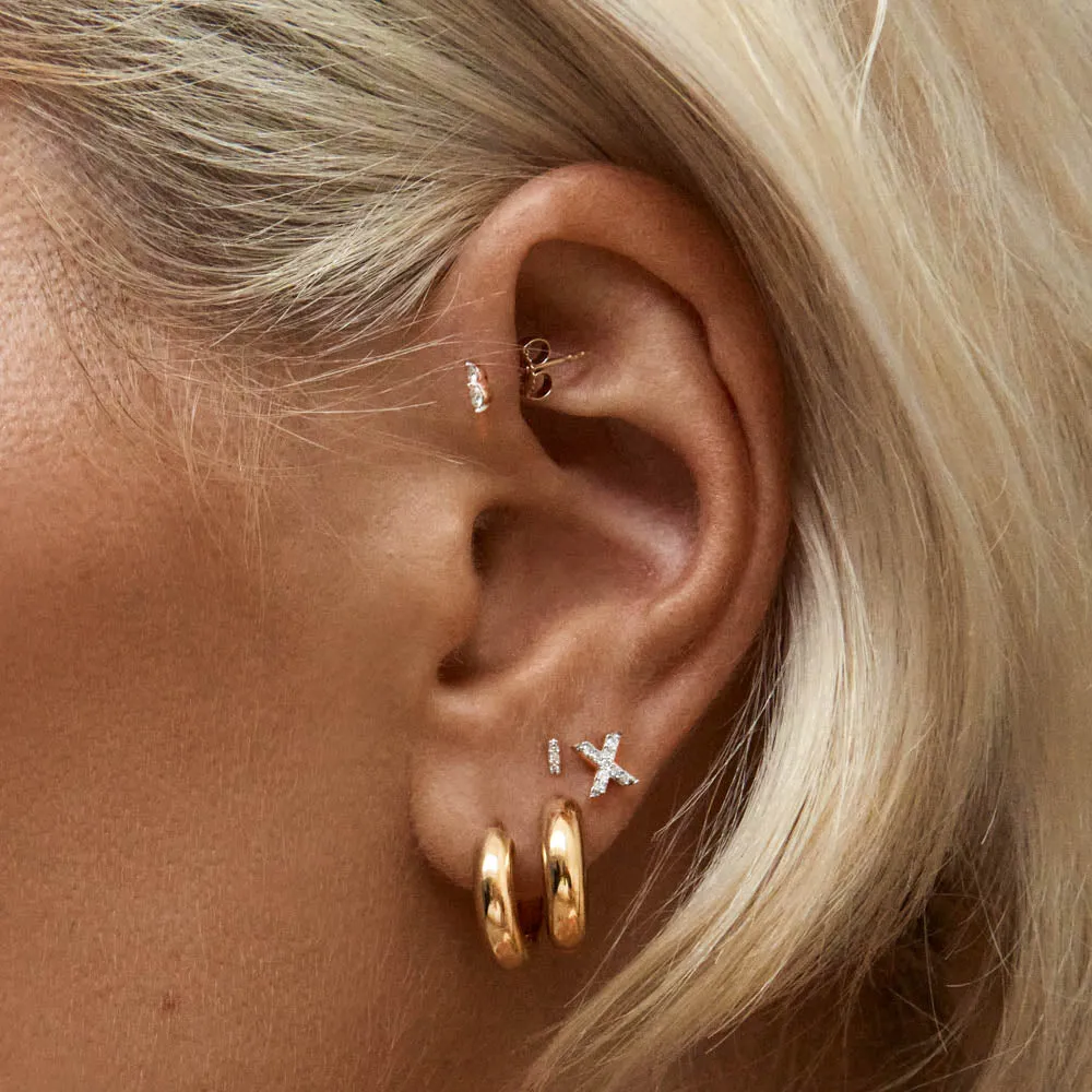 Mini Curve Hoop Earrings in Gold