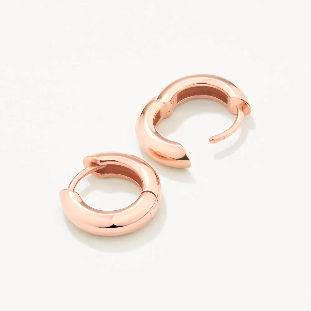 Mini Curve Hoop Earrings in Rose Gold