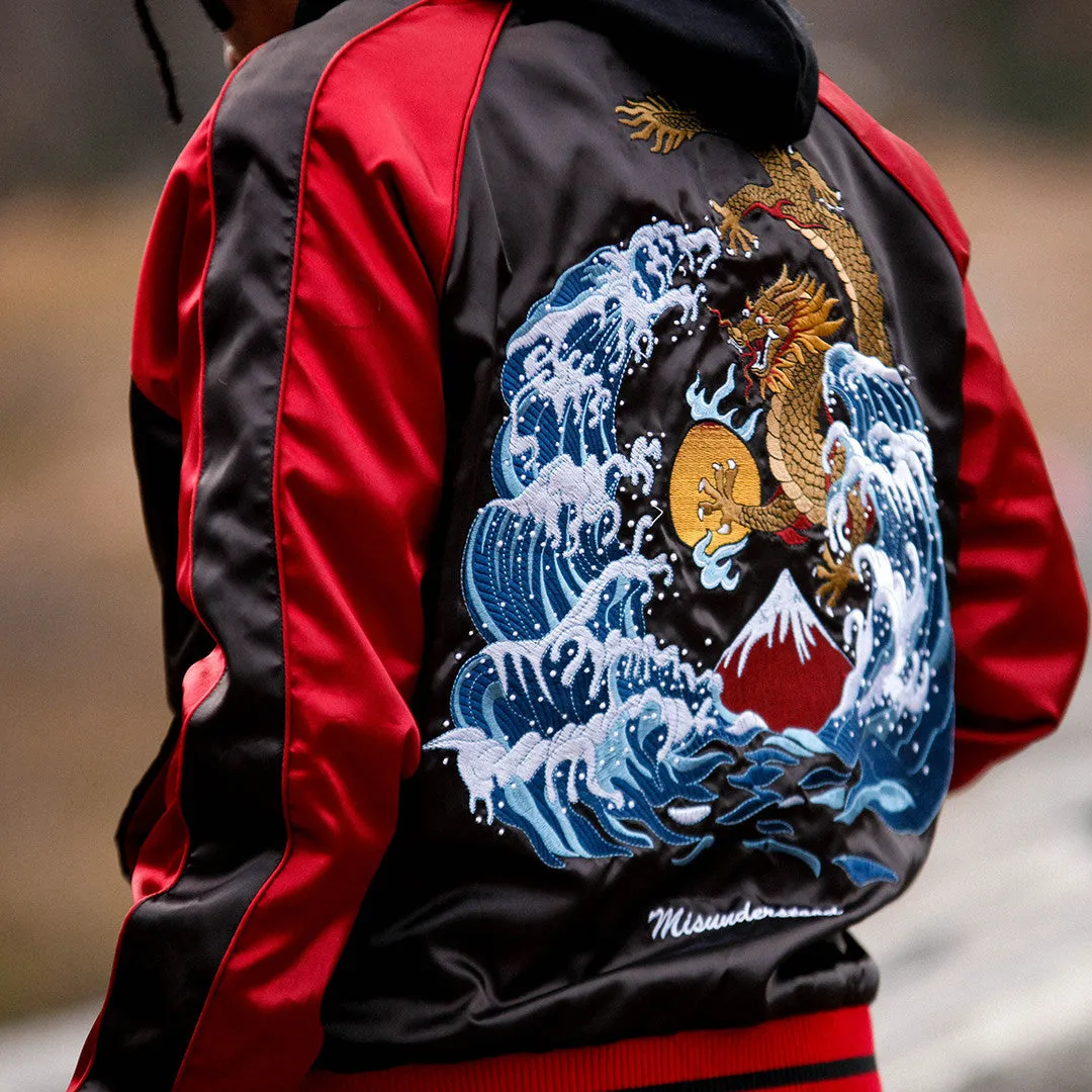 Misunderstood Bred Satin Embroidery Souvenir Jacket