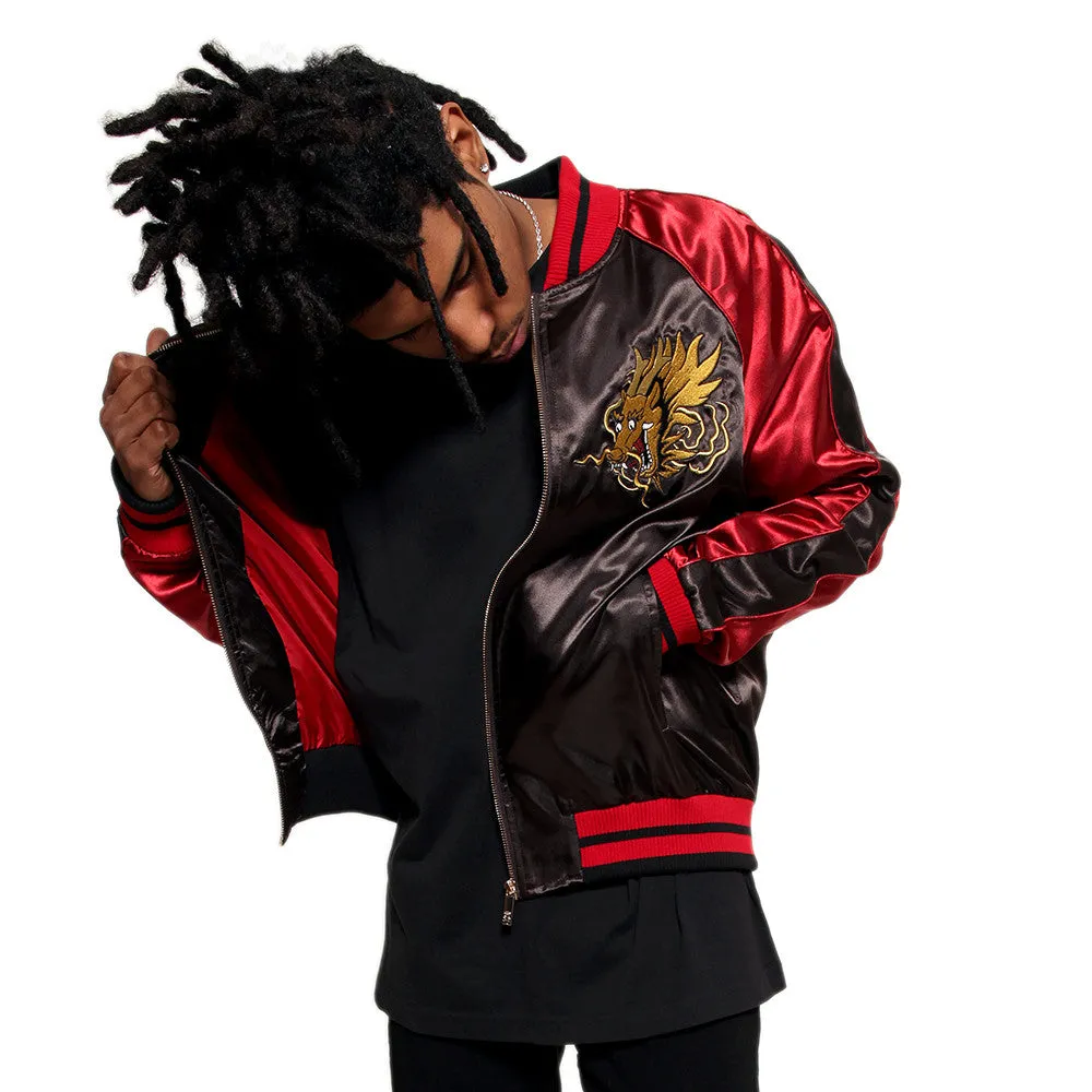 Misunderstood Bred Satin Embroidery Souvenir Jacket