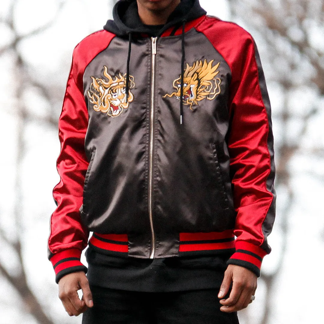 Misunderstood Bred Satin Embroidery Souvenir Jacket