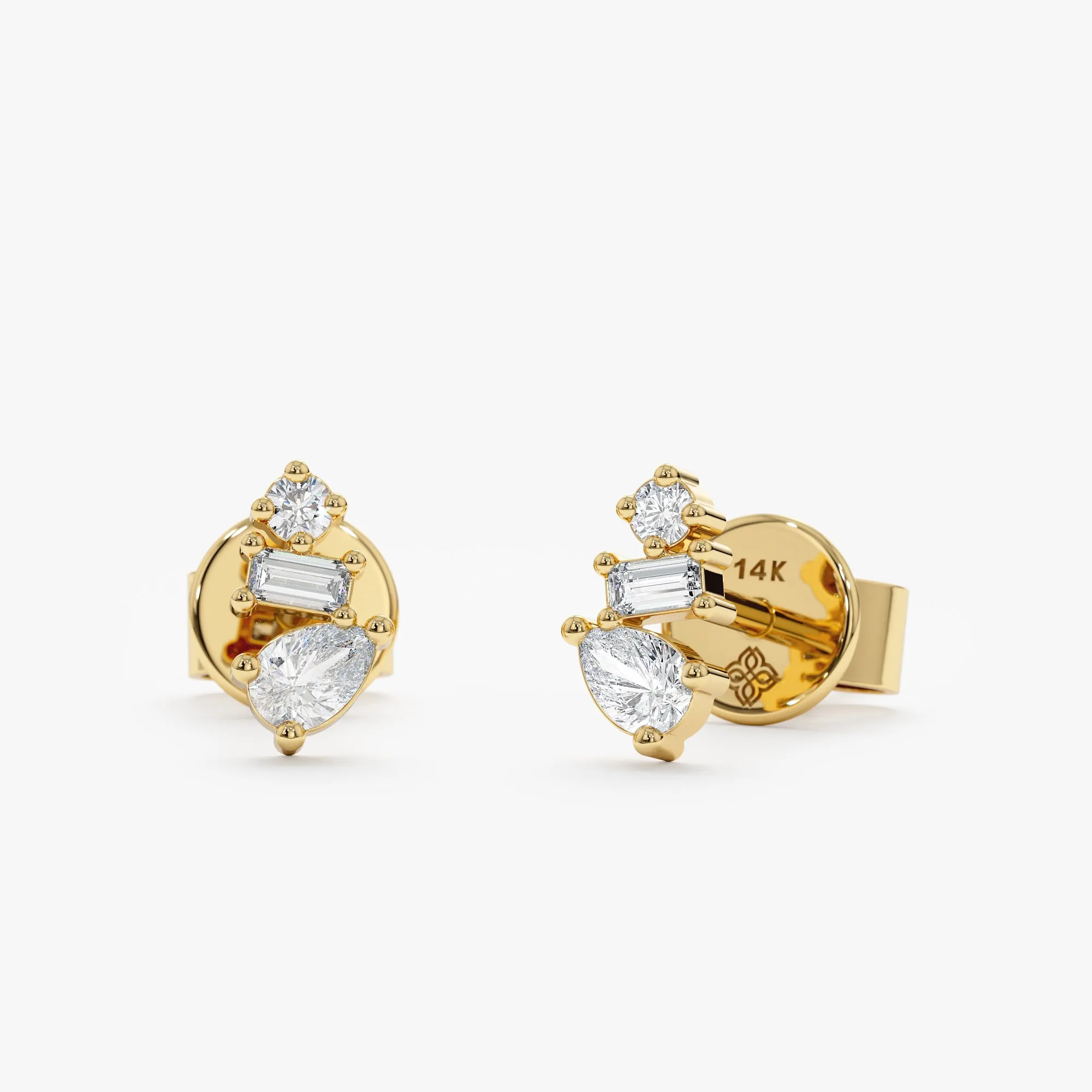 Mixed Diamond Cluster Studs, Lagrima