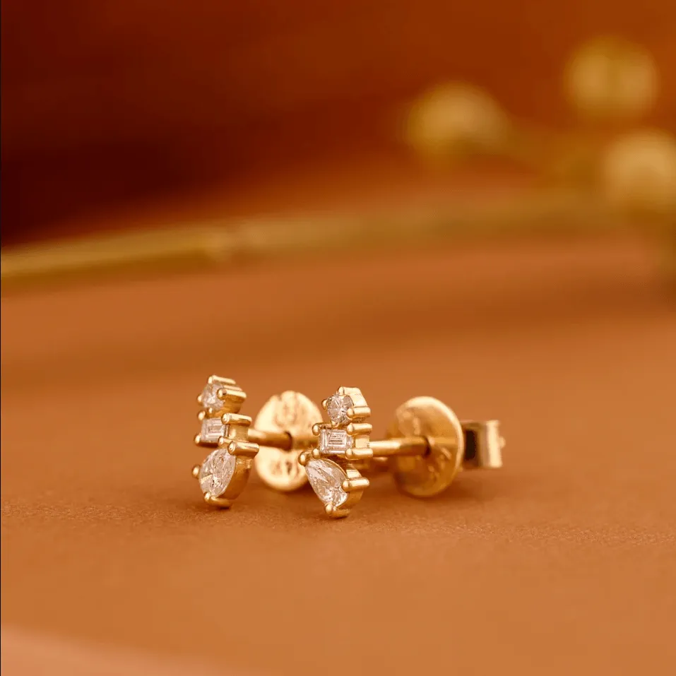 Mixed Diamond Cluster Studs, Lagrima