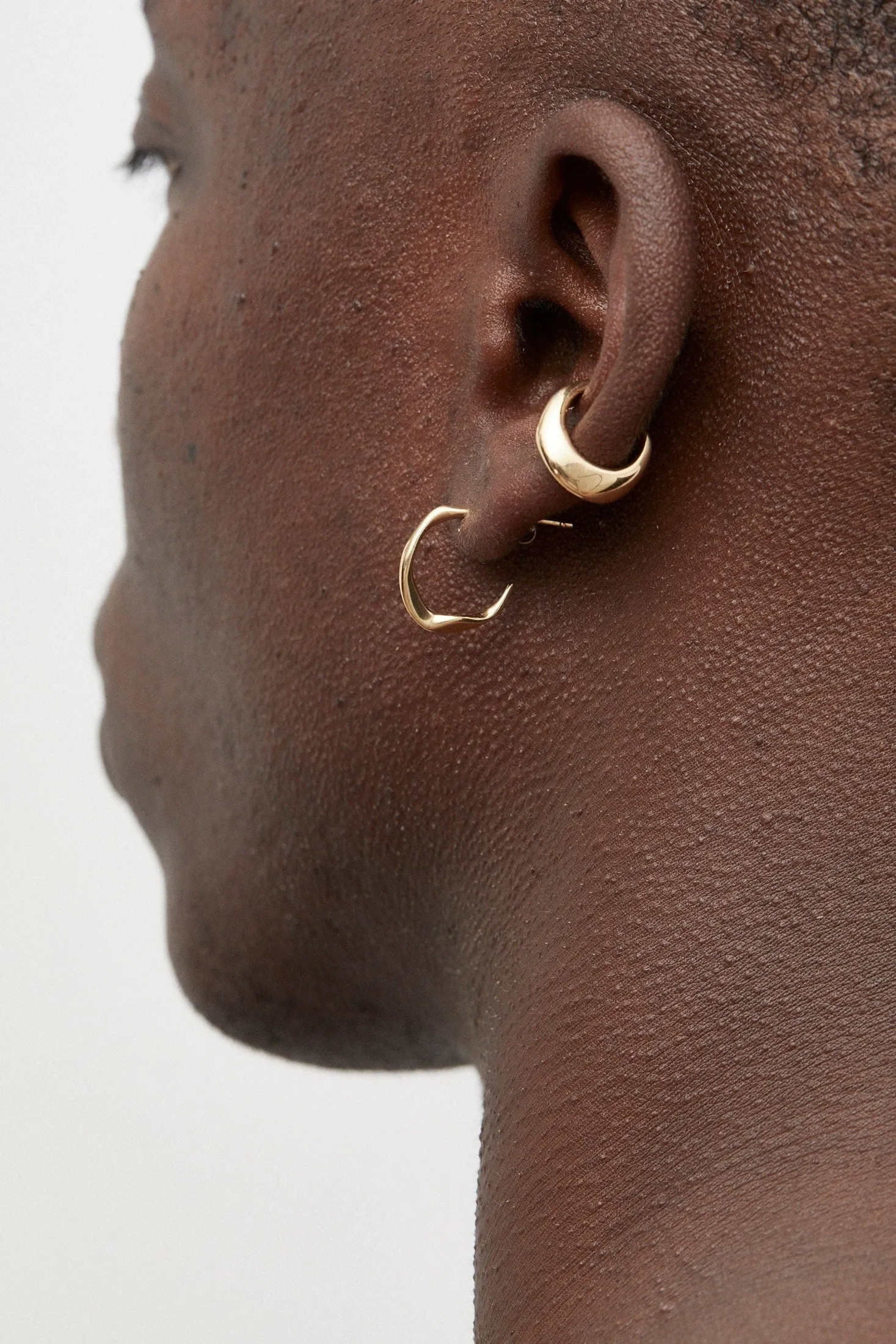 Molded Organic Hoop Earring Midi