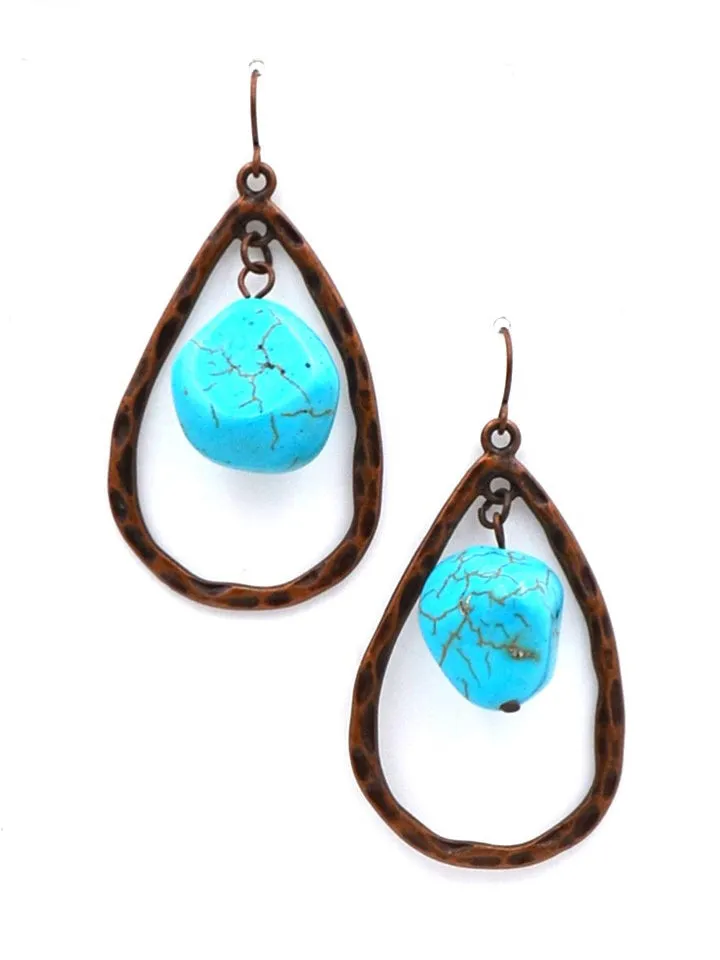 Montana West Teardrop Shape Turquoise Earrings