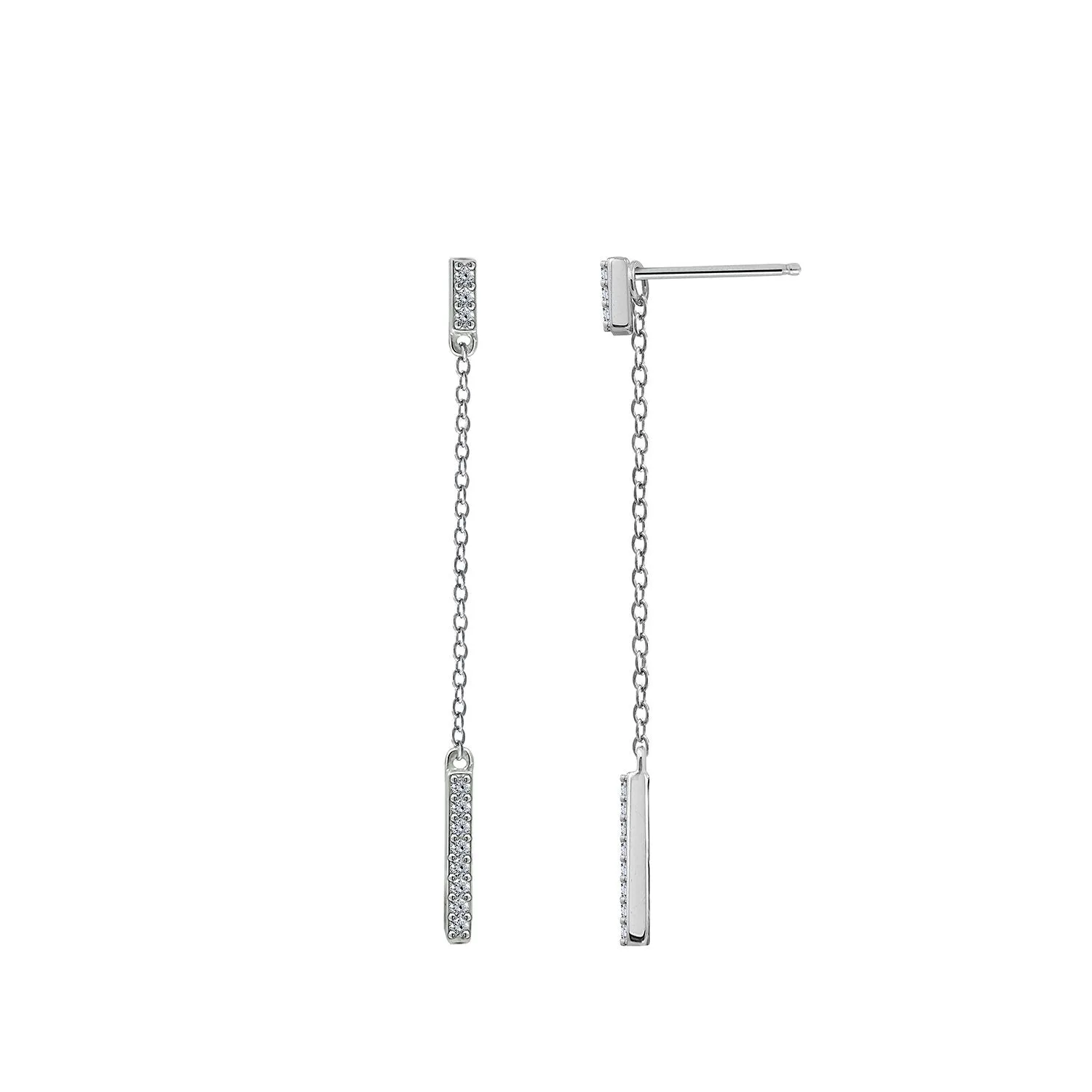 Pave Bar Dangle Earrings