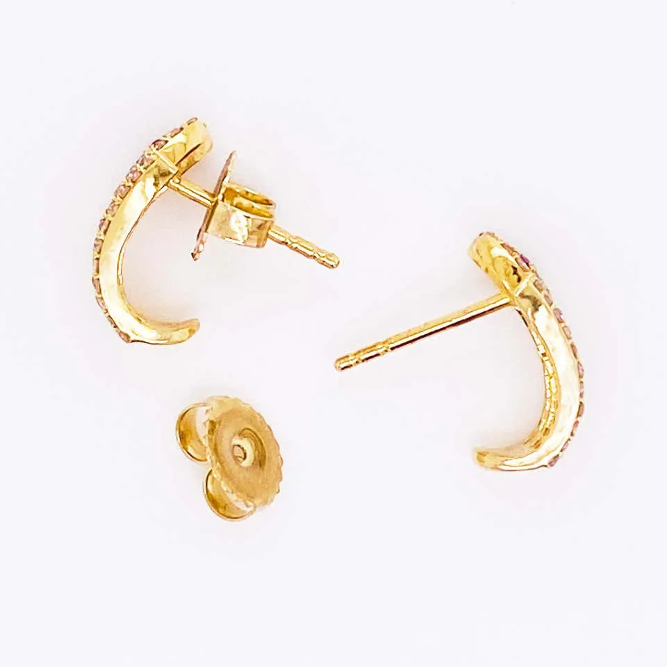 Pave Diamond Snake Stud Earrings