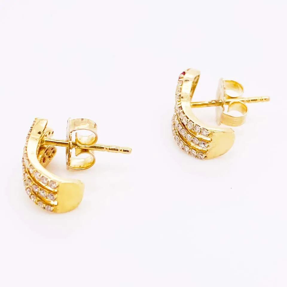 Pave Diamond Snake Stud Earrings