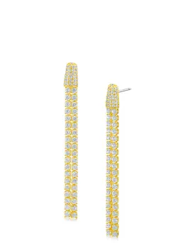 Pave Double Stranded Earrings