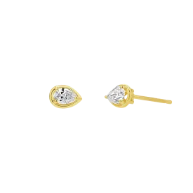 Pear Diamond Stud Earrings