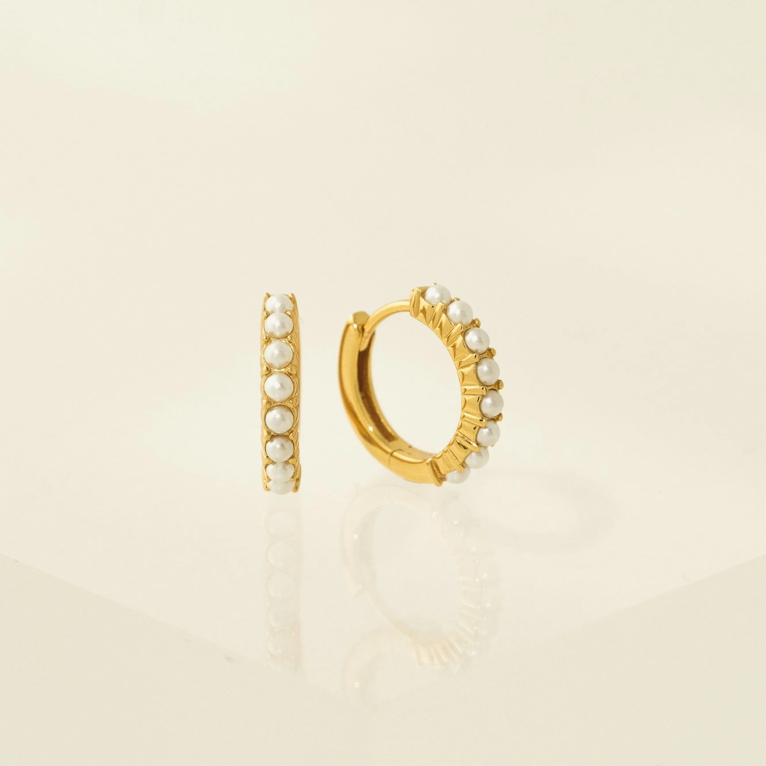 Pearl 15mm Hoop Earrings