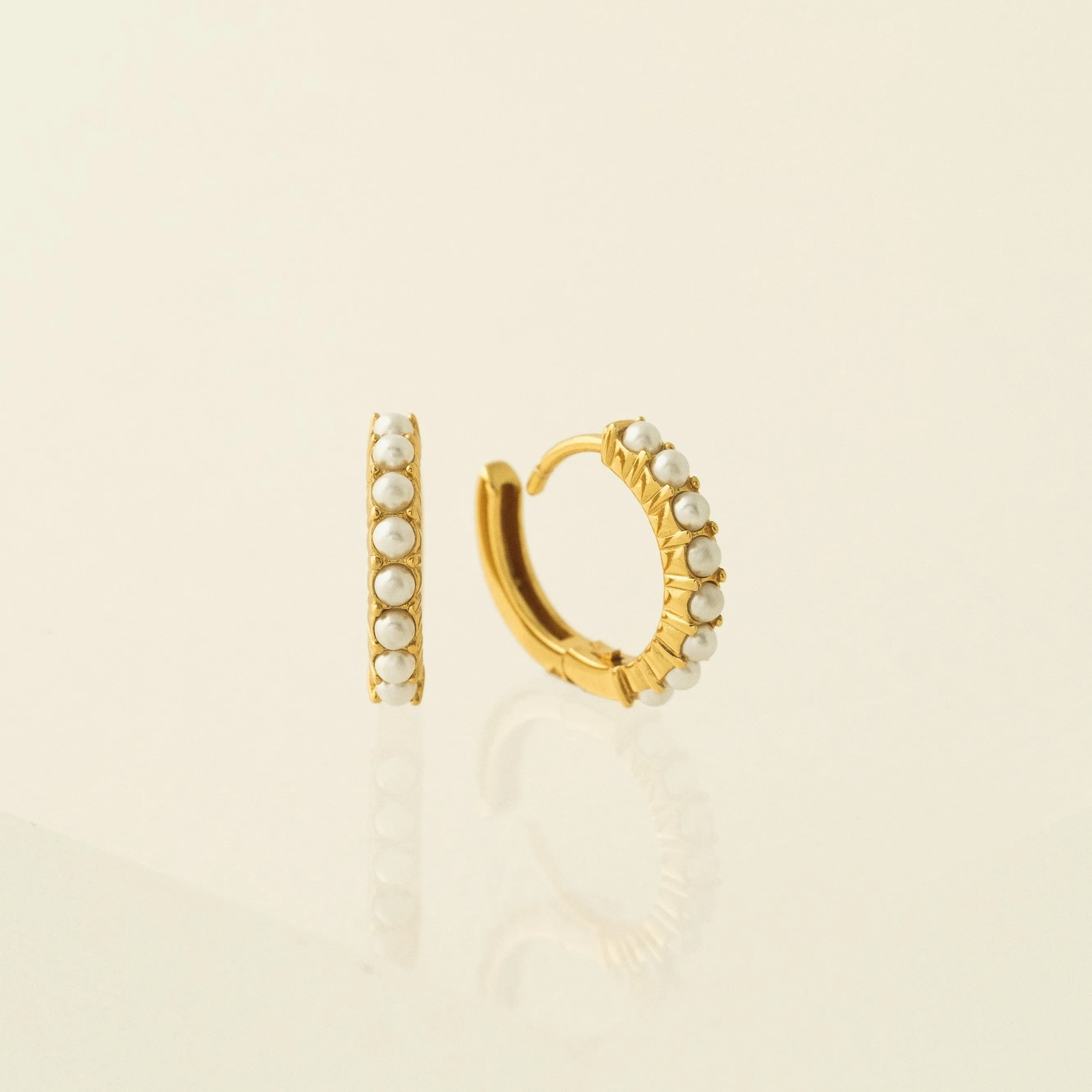 Pearl 15mm Hoop Earrings