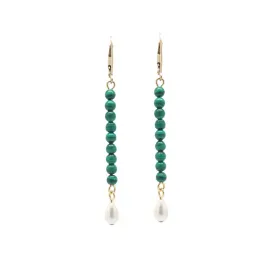 Penelope Malachite and Pearl Ithaca Earrings