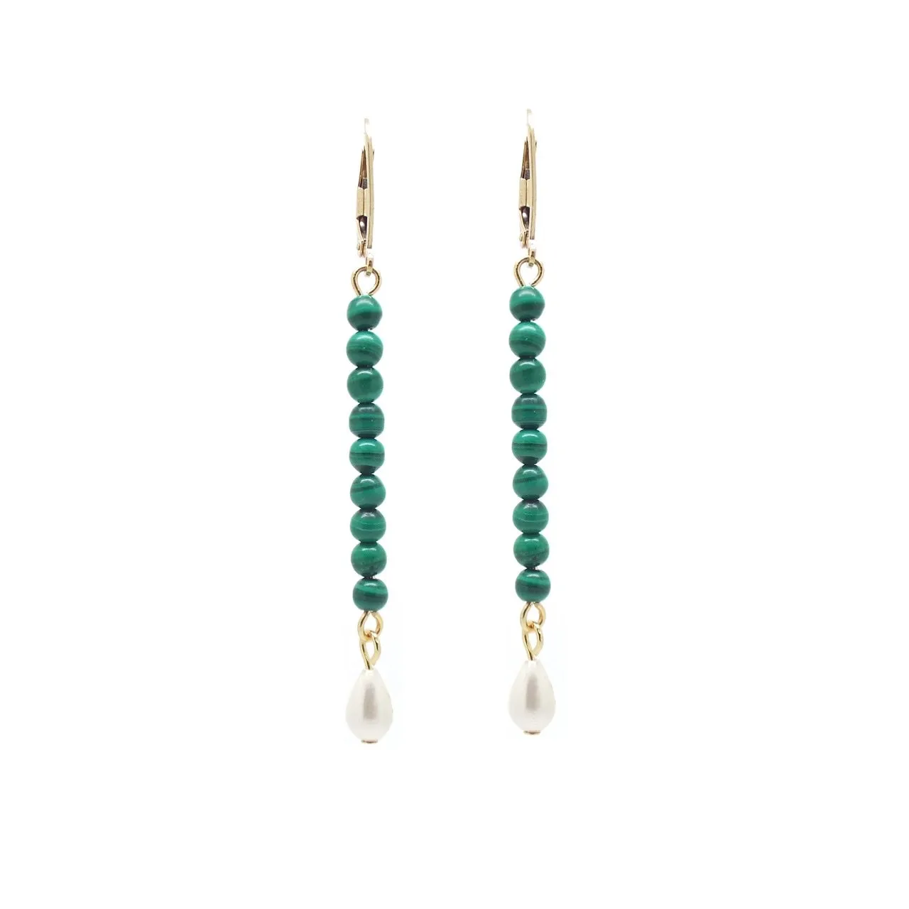 Penelope Malachite and Pearl Ithaca Earrings