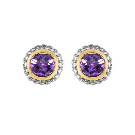 Phillip Gavriel Sterling Silver Amethyst Studs