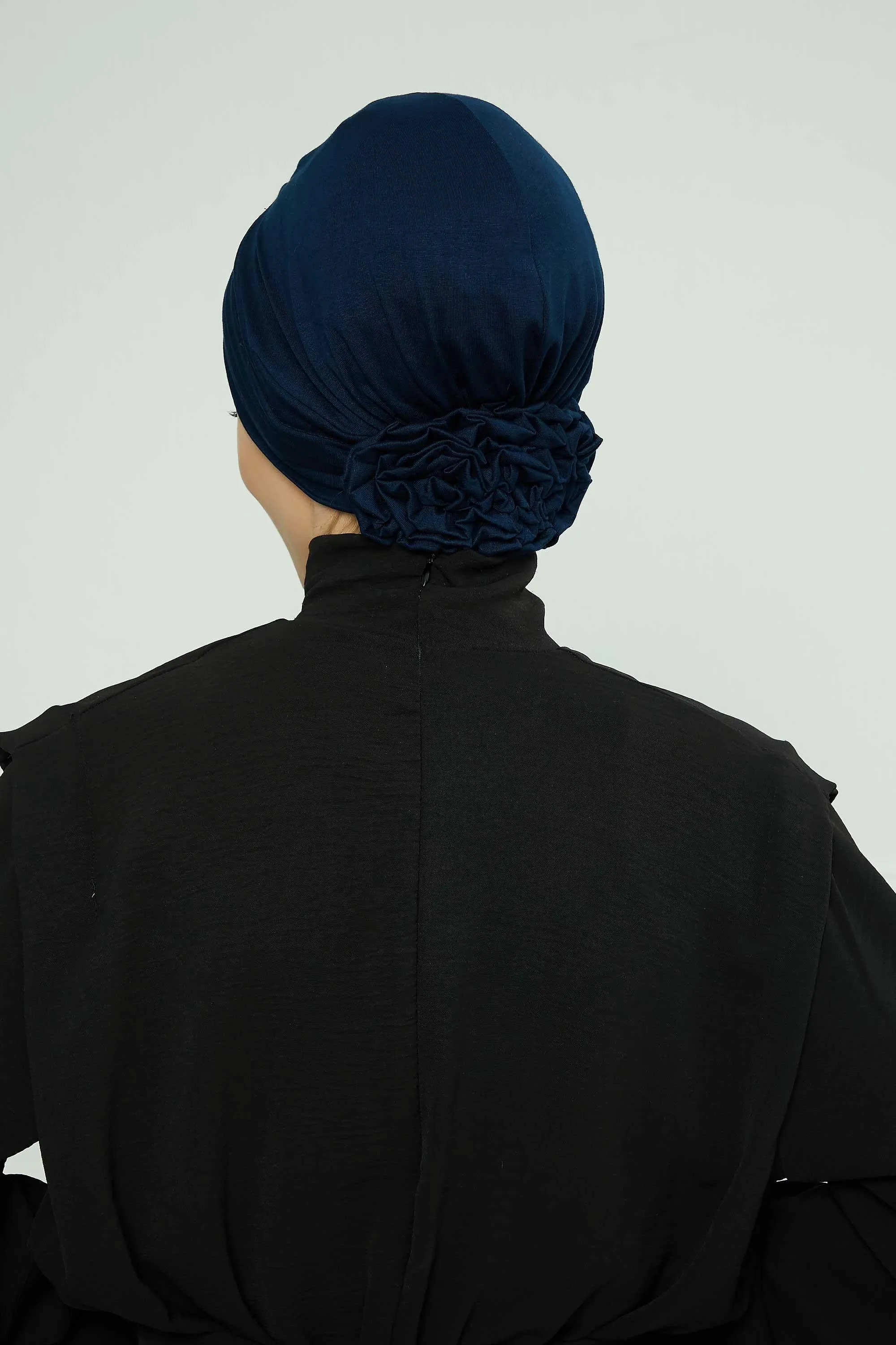 Pleated Instant Turban made from High Quality Combed Cotton, Comfortable Pre-Tied Turban Hijab, Flexible Chemo Cancer Bonnet Headwear,B-74