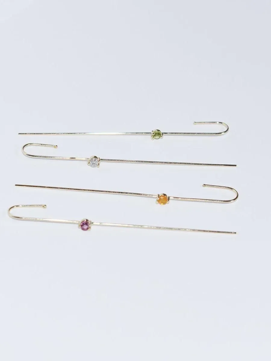 Precious Gem Needle Earring