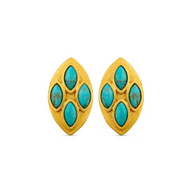 Primrose Stud Earrings - Turquoise