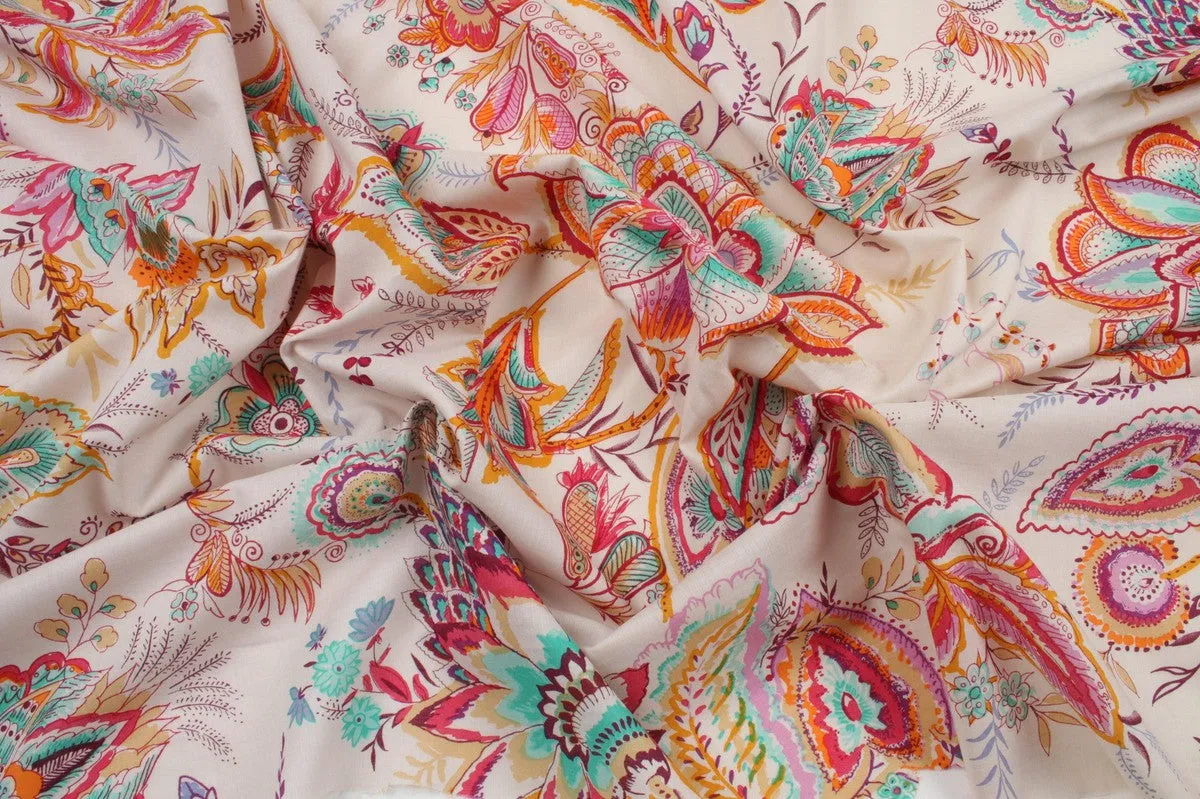 Printed Cotton Voile - Watercolor Paisley