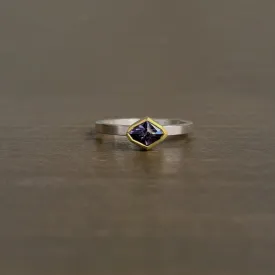 Purple Spinel East-West Geometric Ring