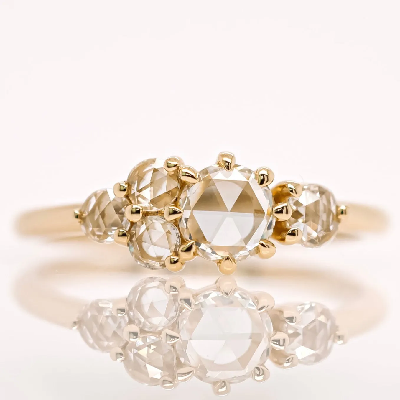 'Quinn' Rose Cut Diamond Cluster Ring