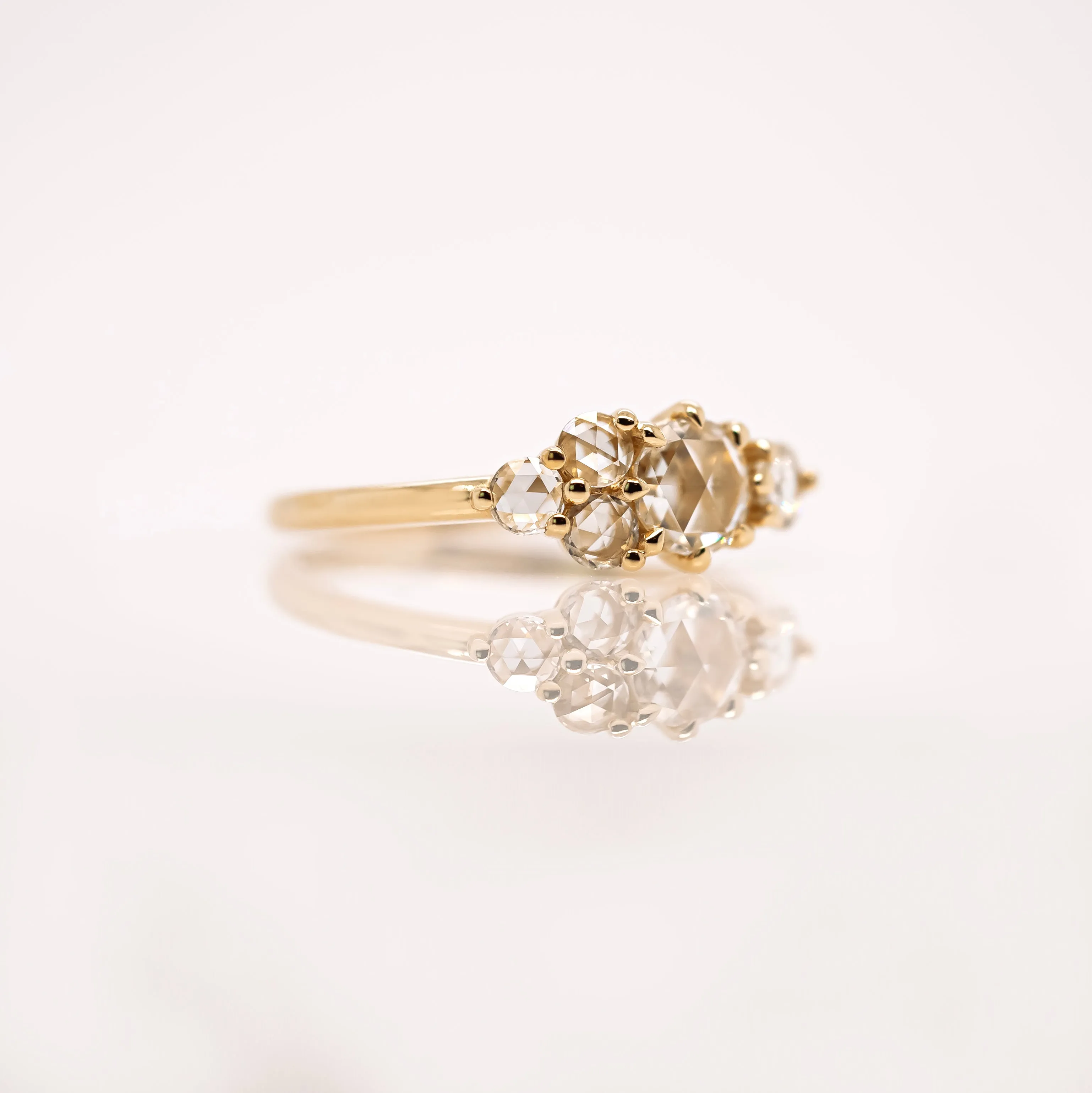 'Quinn' Rose Cut Diamond Cluster Ring