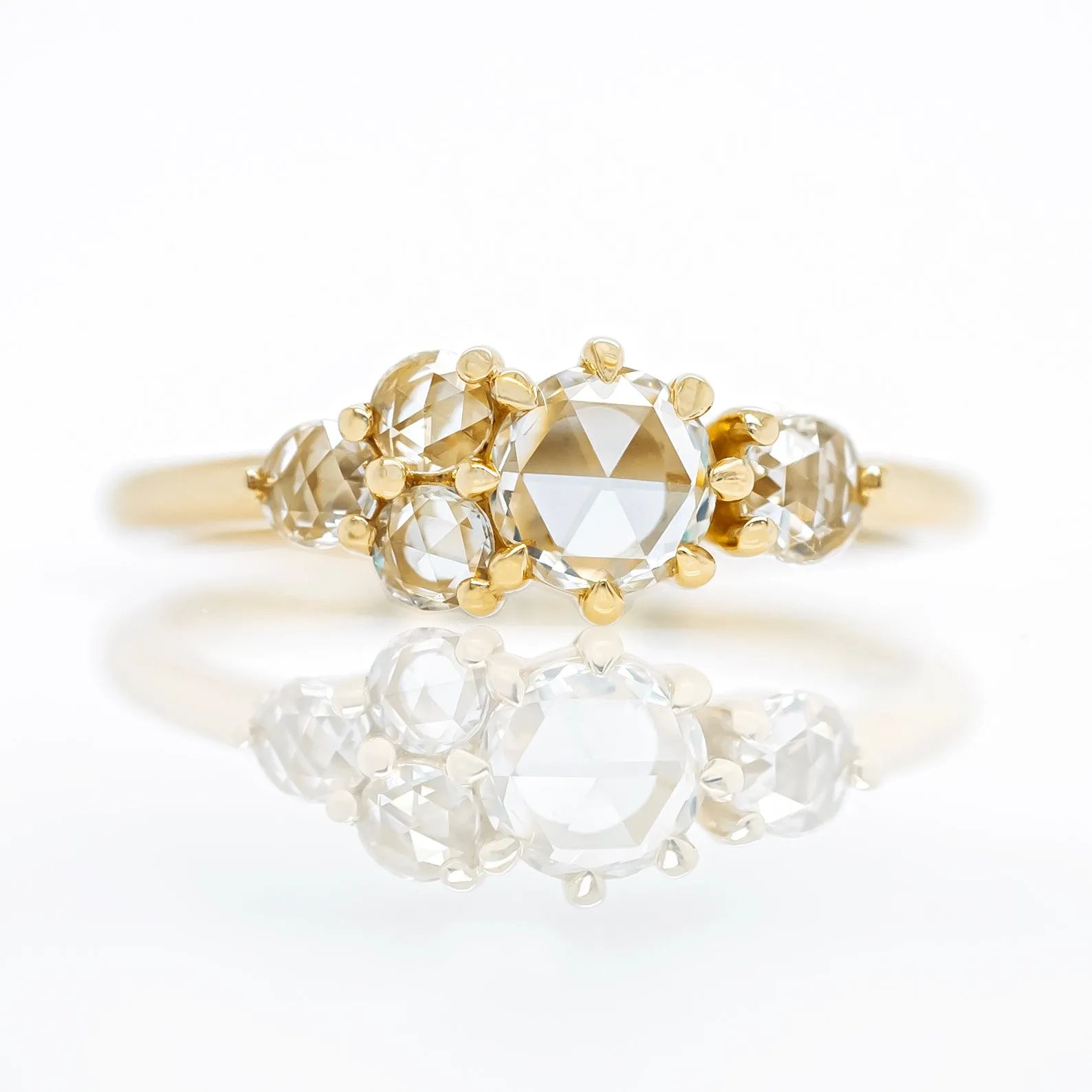 'Quinn' Rose Cut Diamond Cluster Ring