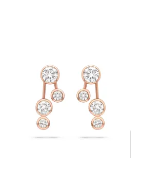 Raindance Large Detachable Double Drop Rose Gold Earrings