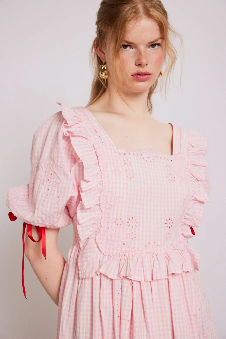 rhea dress - pink gingham