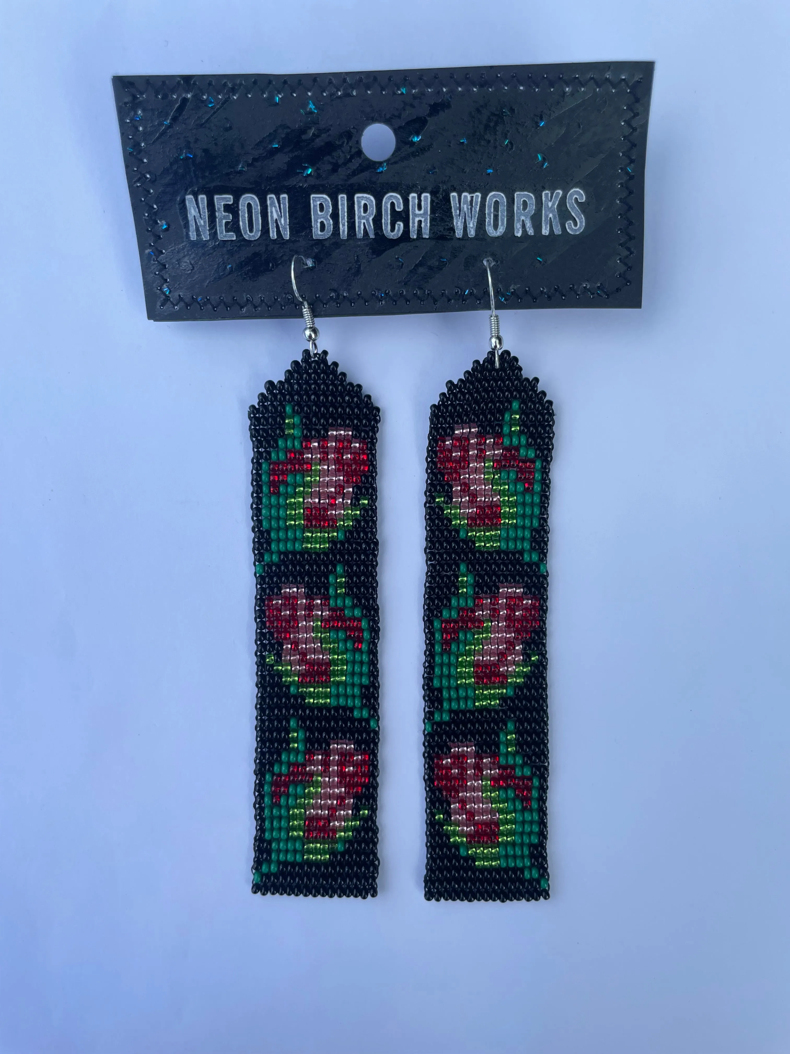 Rosebud Beaded Earrings