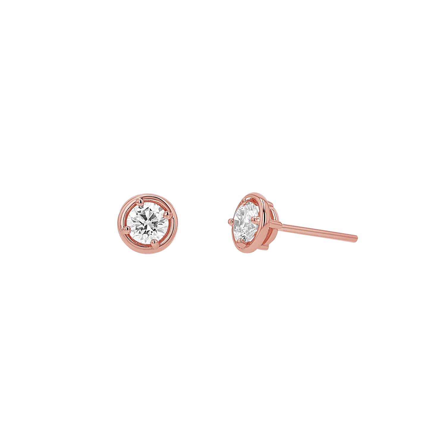 Round Diamond Stud Earrings